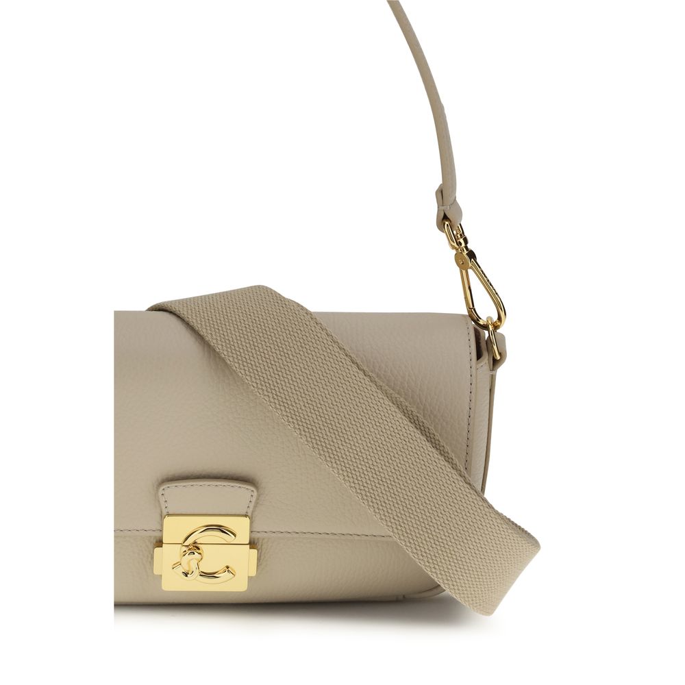 Beige Calf Leather Bos Taurus Shoulder Bag