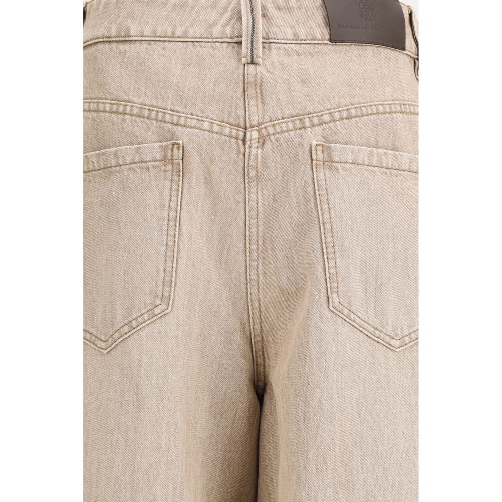 Beige Cotton Jeans Denim