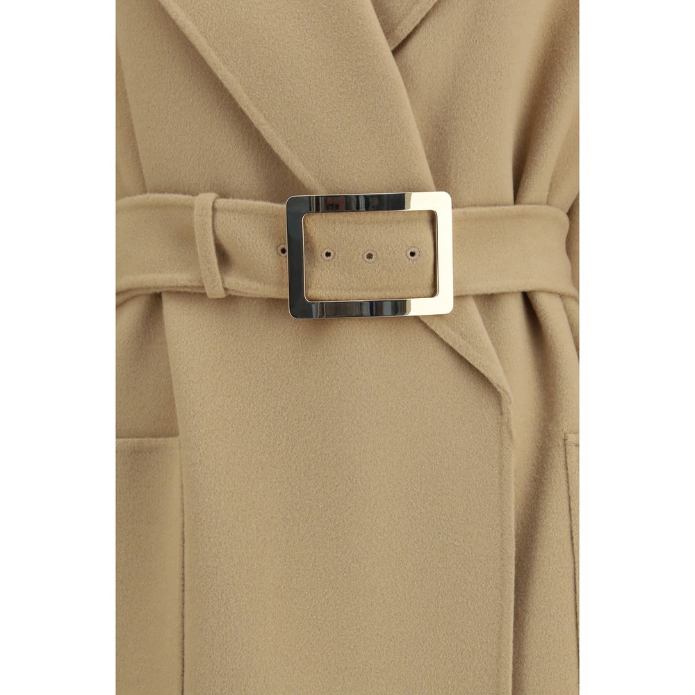 Beige Fleece Wool Coat