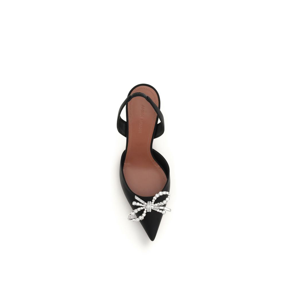 Black Silk High Heel Pumps