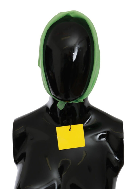 وشاح مربع من الكتان باللون الأخضر التفاحي، لفّ الرأس