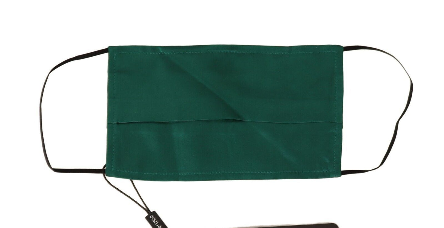 Grøn silke plisseret elastisk ørerem ansigtsmaske