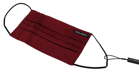 Maroon silke plisseret elastisk ørerem én størrelse ansigtsmaske