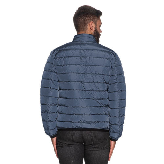 Blue Nylon Men Jacket
