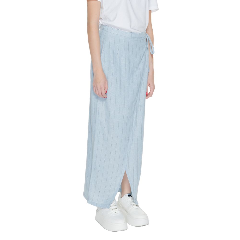Blue Linen Long Skirt