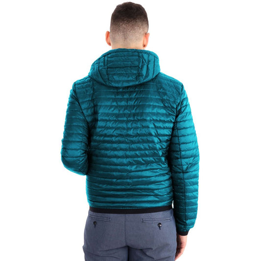 Blue Nylon Men Jacket