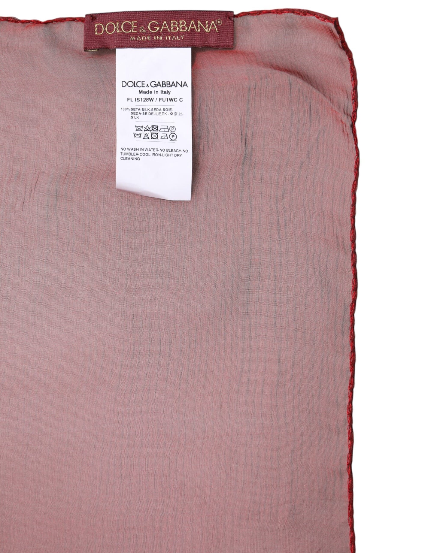 وشاح حريري أحمر مستطيل للنساء