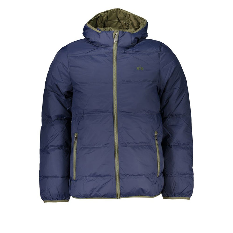 Blue Polyamide Men Jacket