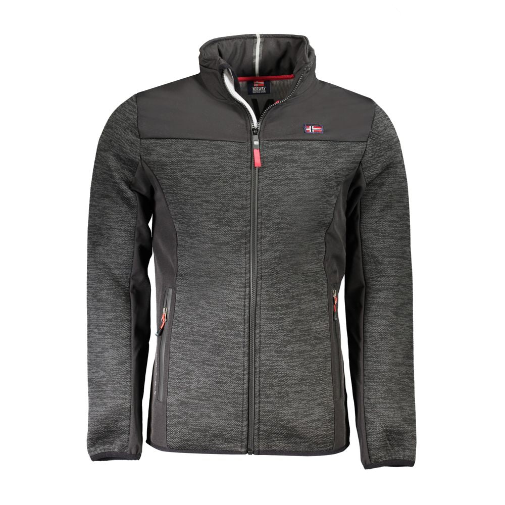 Sort polyester herrejakke