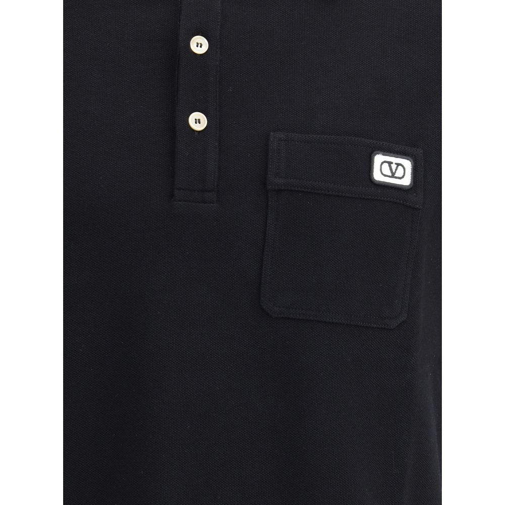Black Cotton Polo Shirt