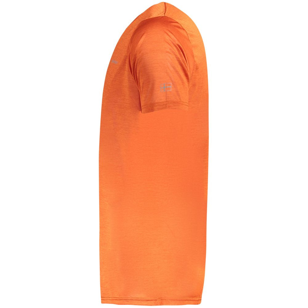 Orange polyester herre-T-shirt