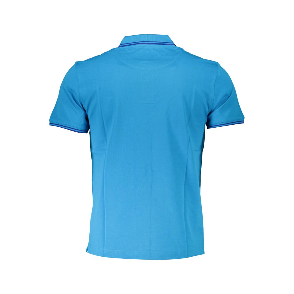 Light Blue Cotton Men Polo Shirt