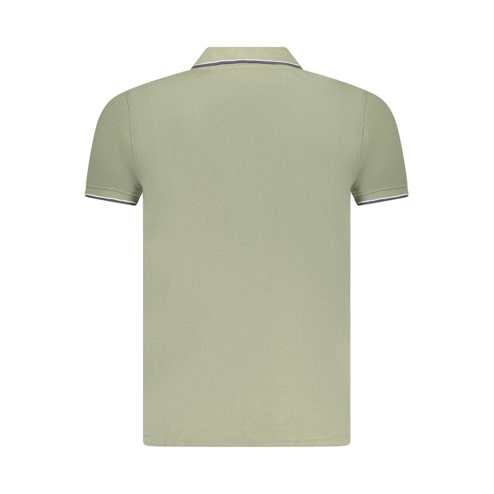 Green Cotton Men Polo Shirt
