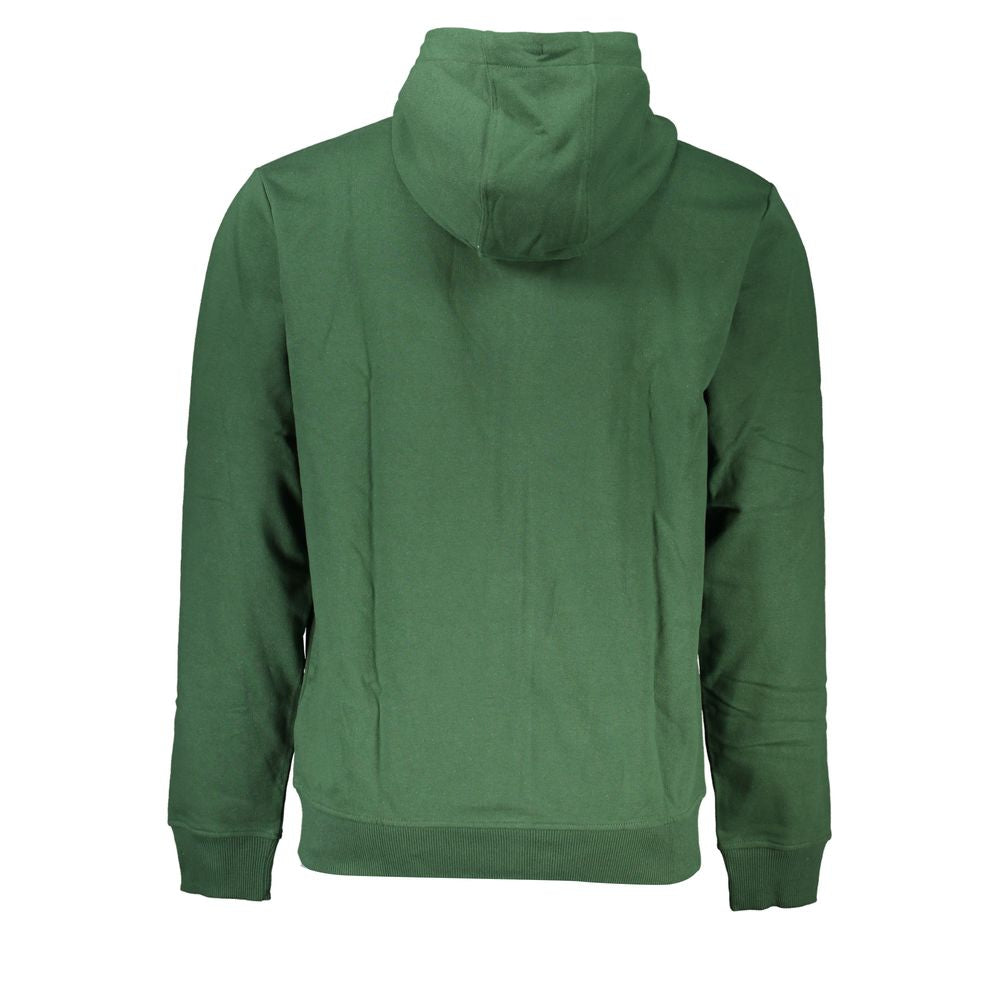 Green Cotton Men Sweater with Hood