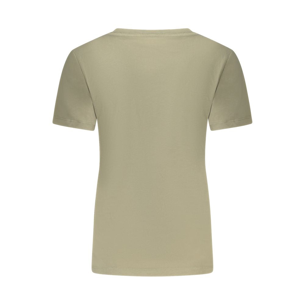 Green Cotton Women T-Shirt