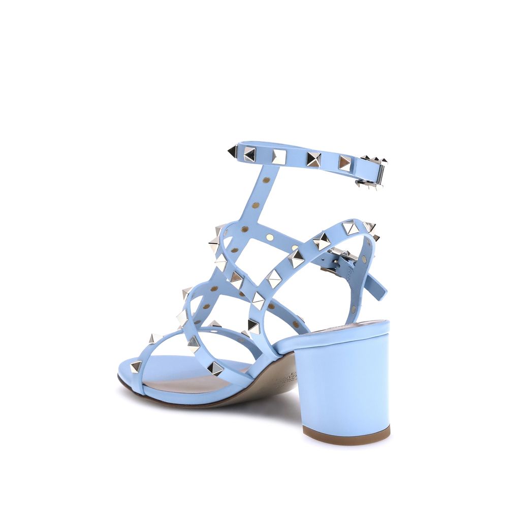 Light Blue Calf Leather Bos Taurus Strap-On Sandals