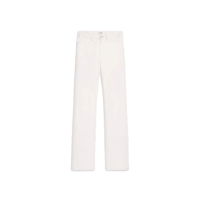 White Cotton Straight-Leg Jeans