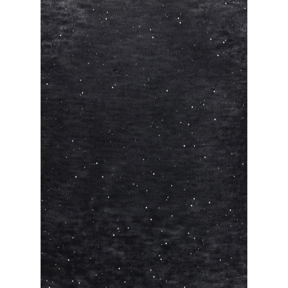 بلوزة بأكمام طويلة وياقة مدورة