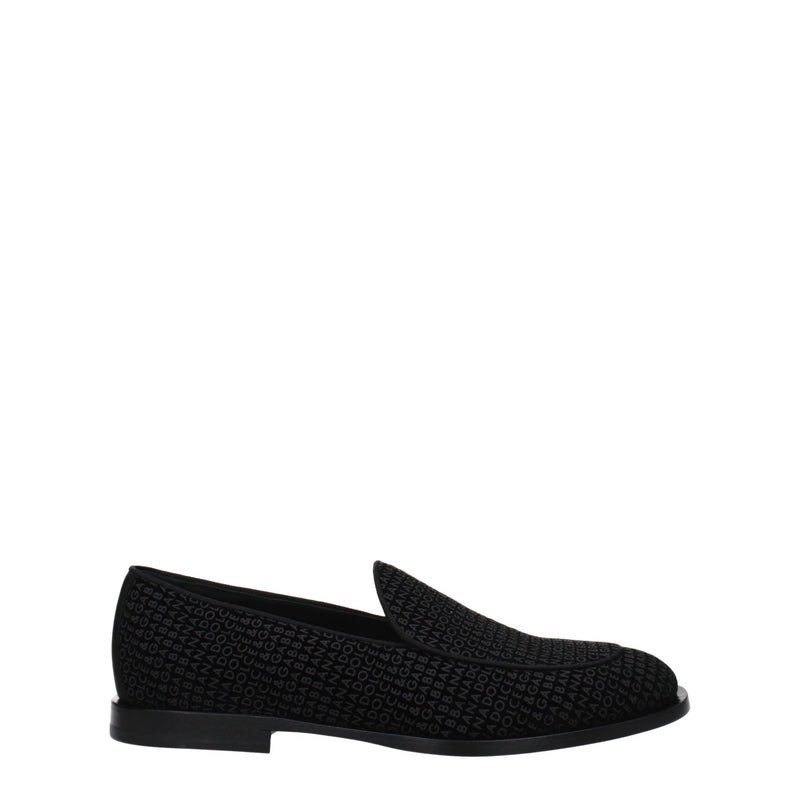 Black Velvet Slip-On Loafers