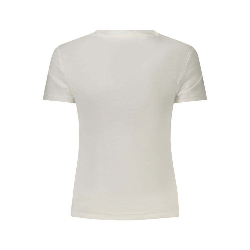 White Cotton Women T-Shirt