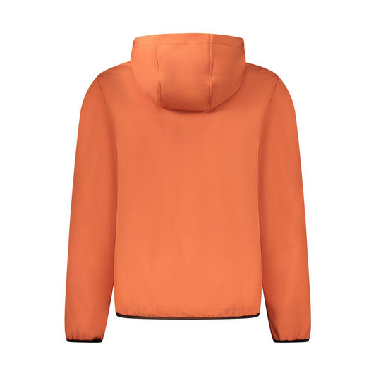Orange Polyester Men Jacket