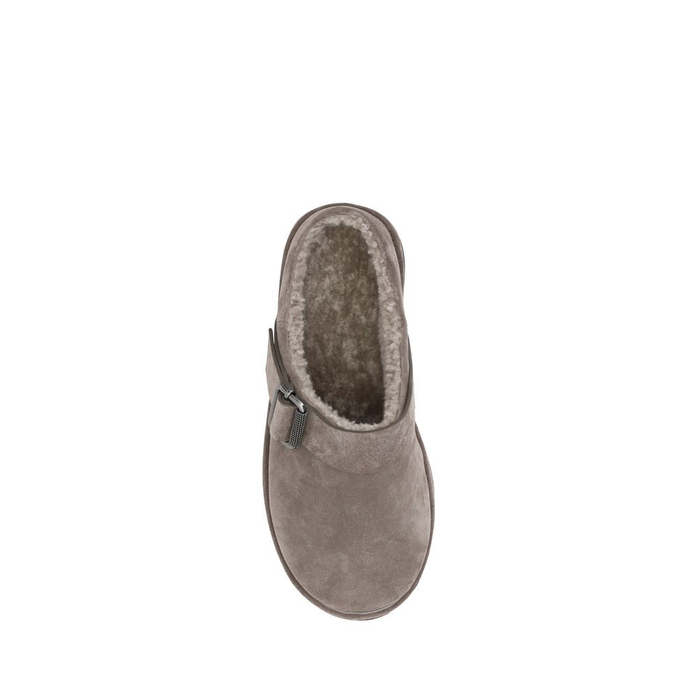 Gray Calf Leather Bos Taurus Clogs