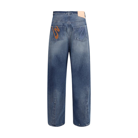 Blue Cotton Relaxed Fit Jeans