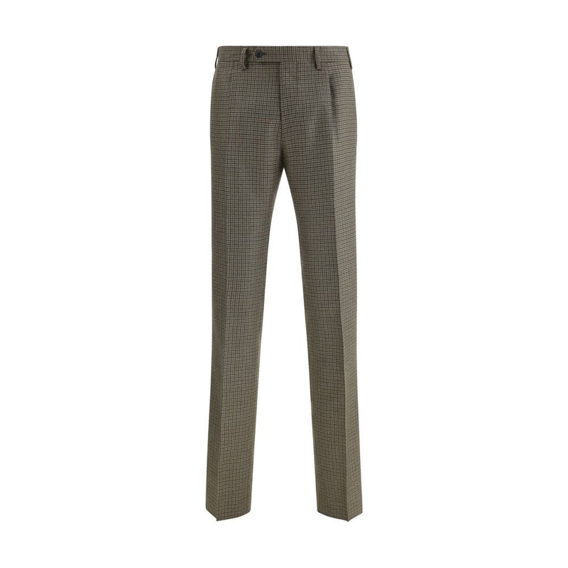 Brown Fleece Wool Casual Pants
