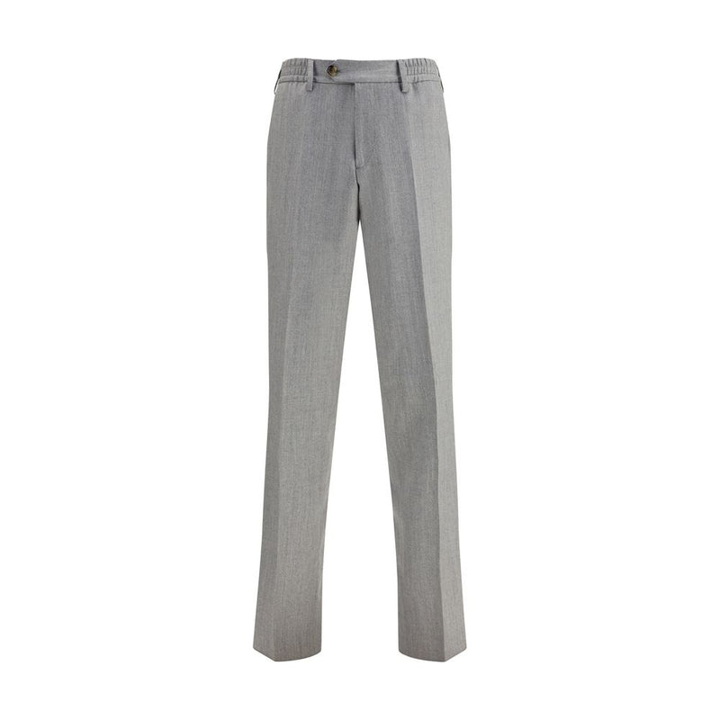 Gray Fleece Wool Chino Pants