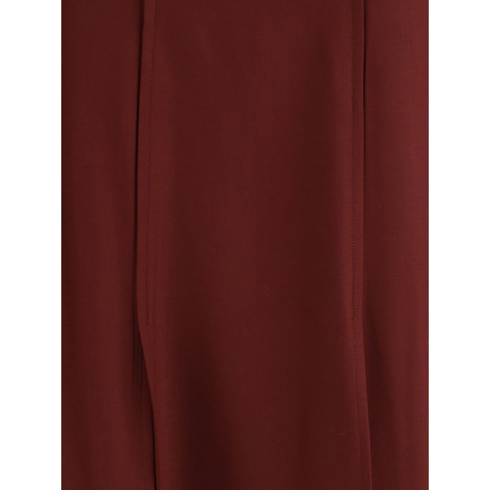 Bordeaux Wool Midi Skirt