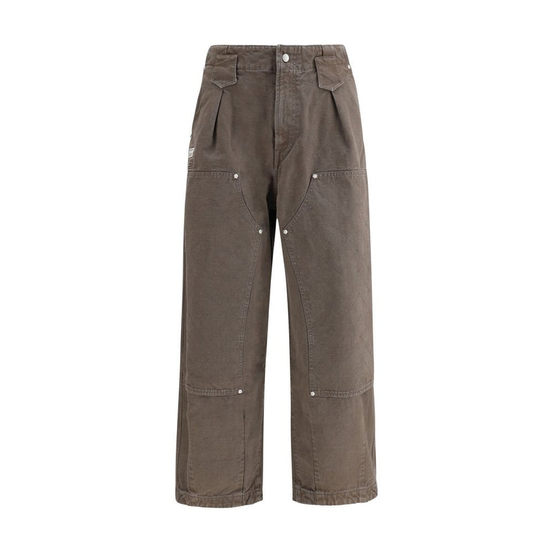 Brown Cotton Casual Pants