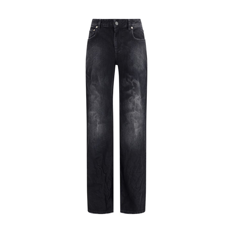 Black Cotton Relaxed Fit Jeans