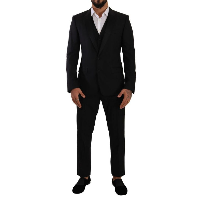 Black Wool Three-Piece Suit