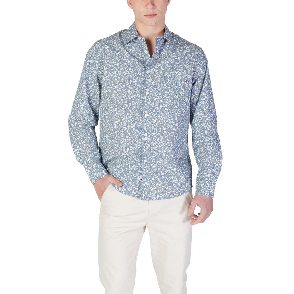 Blue Cotton Pattern Shirt
