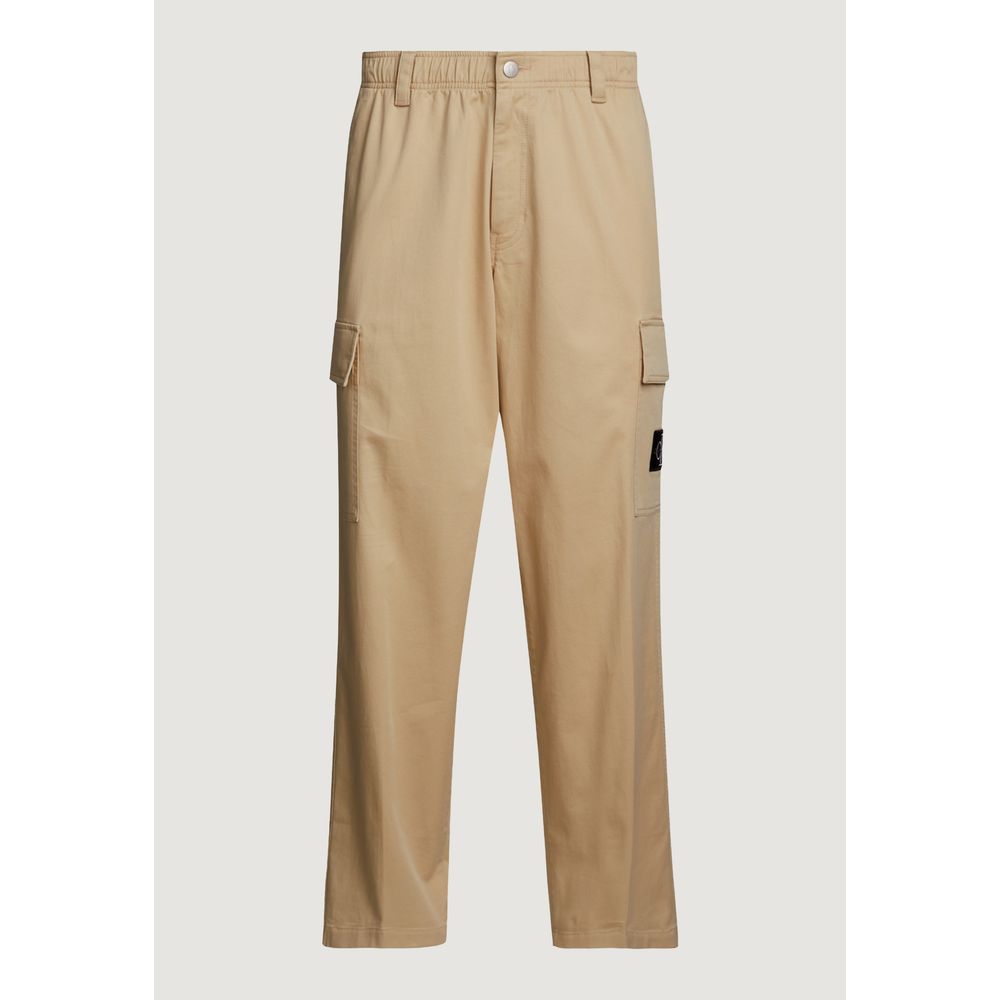 Beige Recycled Cotton Casual Pants