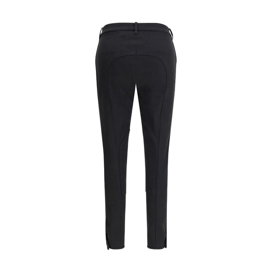 Black Cotton Casual Pants