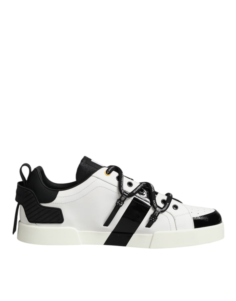 White Leather Logo Portofino Sneakers Shoes