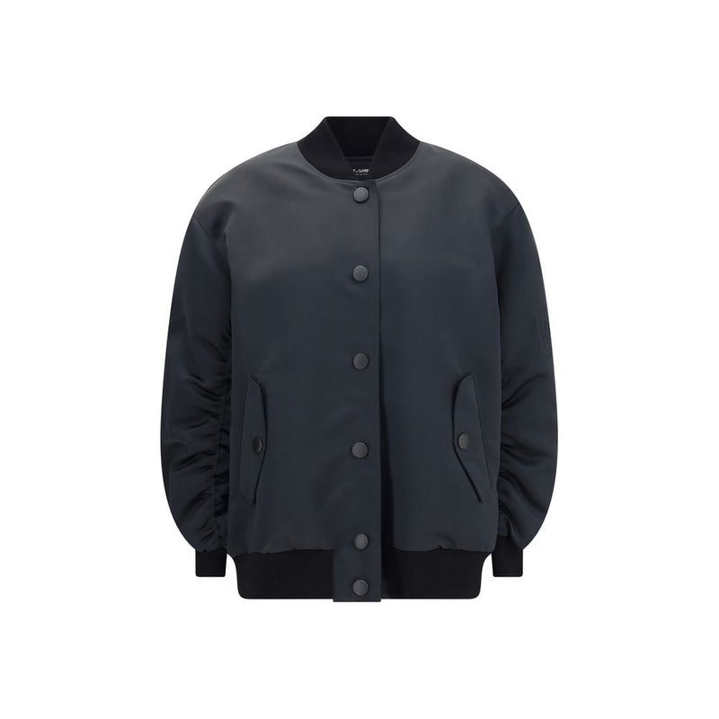 Black Polyester Bomber