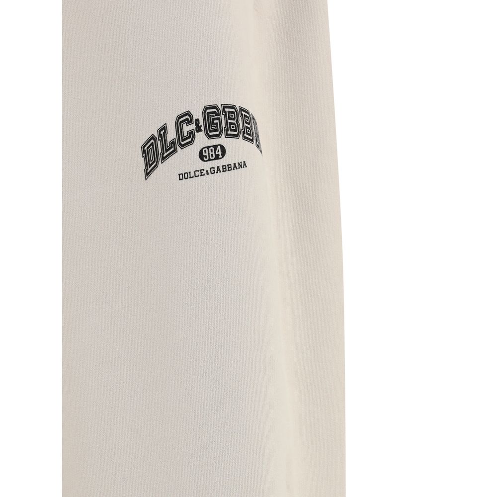 Beige Cotton Athletic Pants