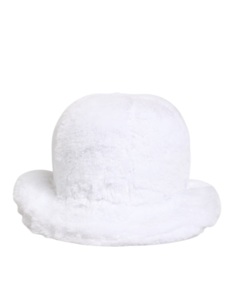 White Modacrylic Fur Bucket Men Capello Hat