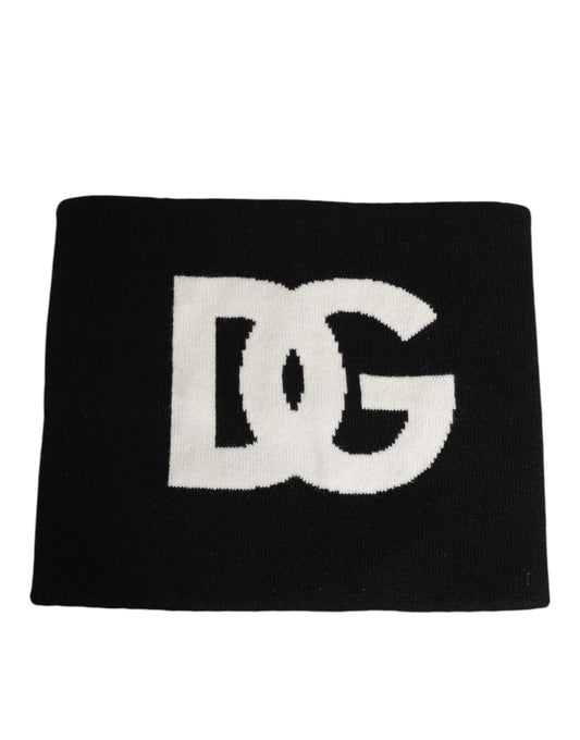 Black D&G Logo Cashmere Knitted Men One Size Scarf
