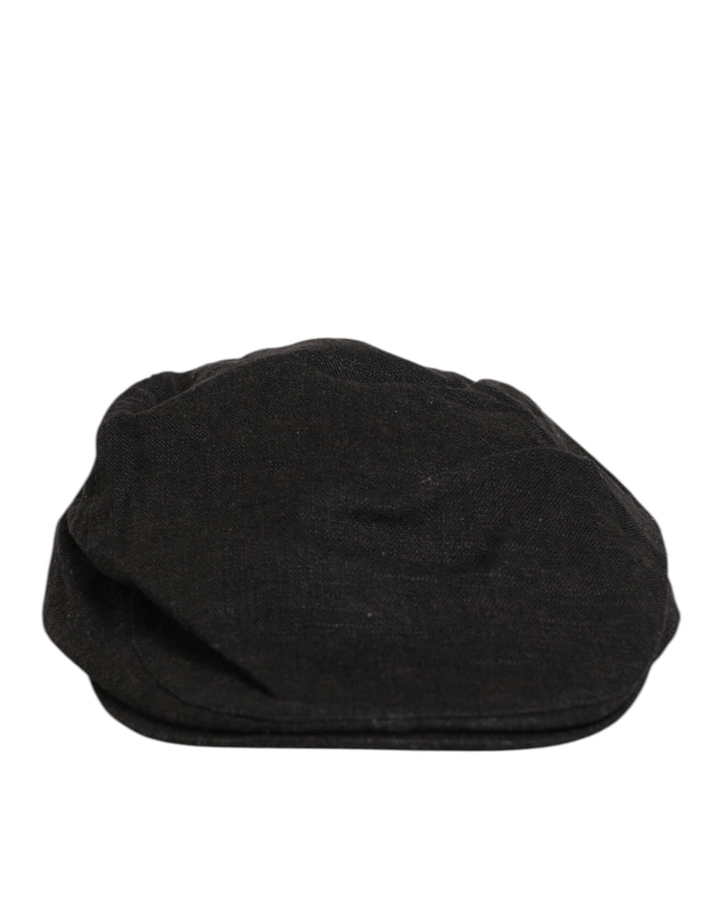 Black Cotton DG Logo Newsboy Cloth Capello Hat