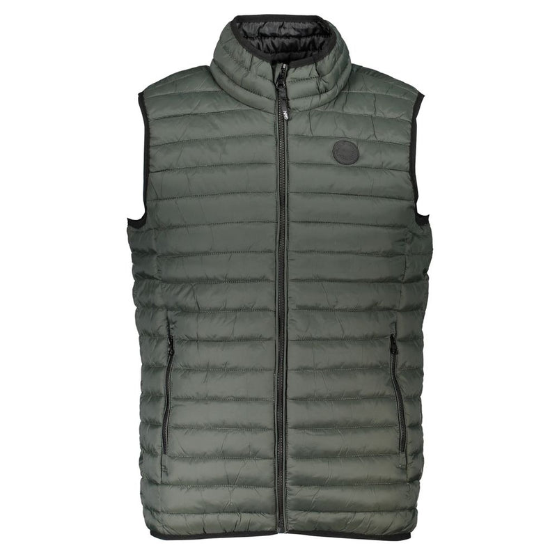 Green Polyamide Sleveless Jacket