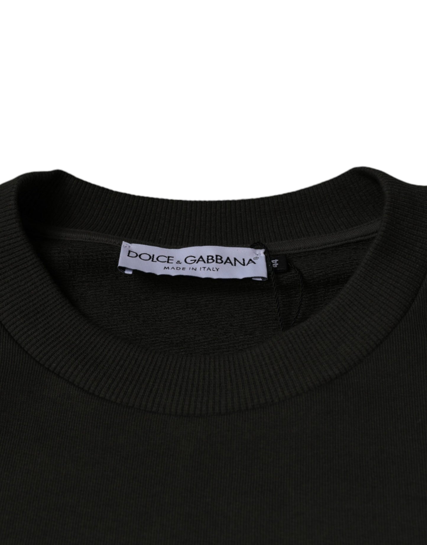 Army Green DG Crown Crew Neck Pullover Sweater-Dolce & Gabbana-LabelTerrace.com