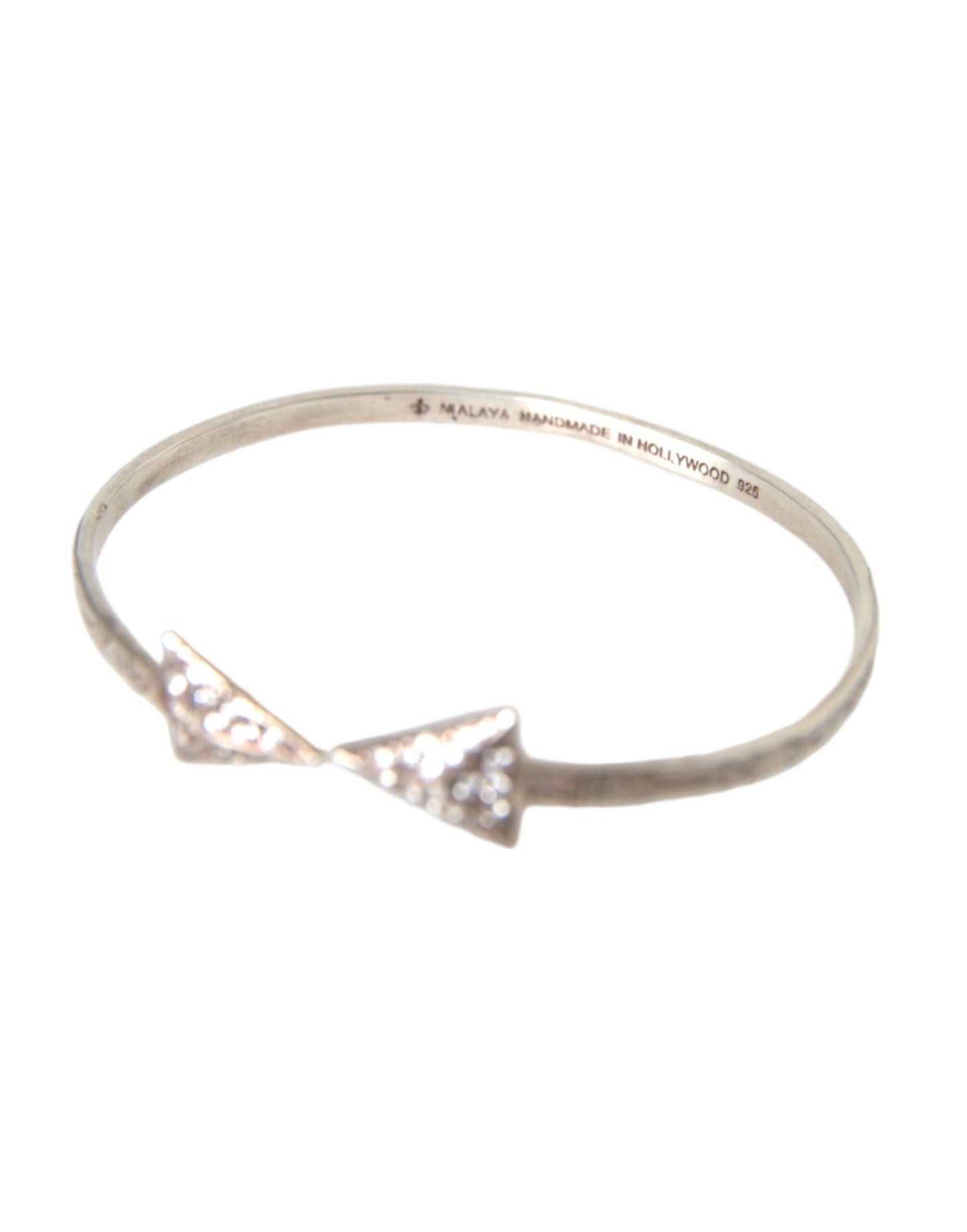 Arrow Crystal 925 Silver Bangle Bracelet Women-Nialaya-LabelTerrace.com
