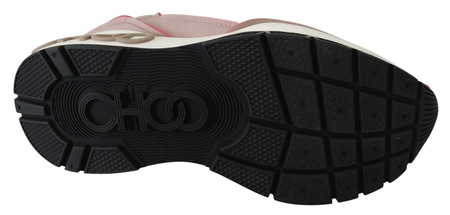 Ballet Pink Chic Padded Sneakers-Jimmy Choo-LabelTerrace.com