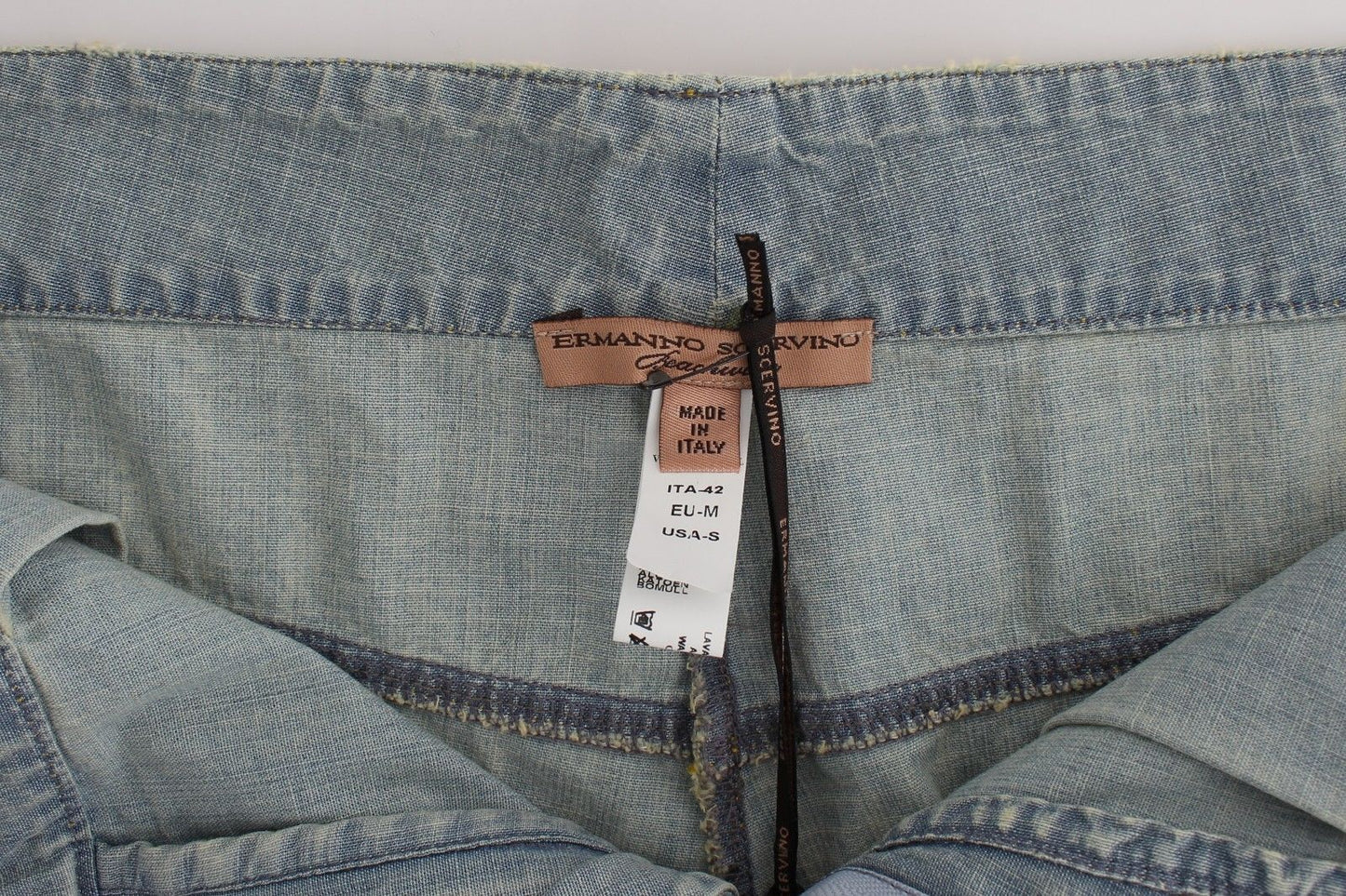 Beachwear Blue Denim City Casual Dress Shorts-Ermanno Scervino-LabelTerrace.com