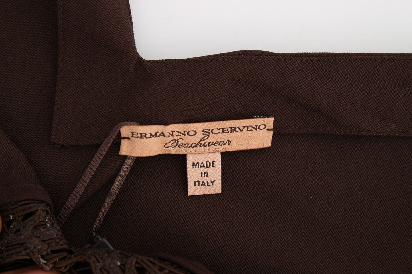 Beachwear Brown Cotton Stretch Tunic Dress-Ermanno Scervino-LabelTerrace.com