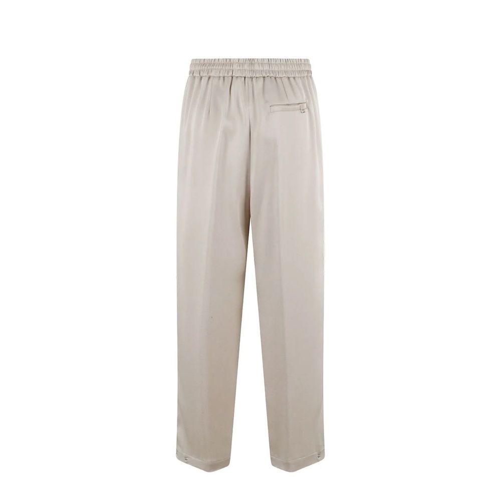 Beige Acetate Casual Pants