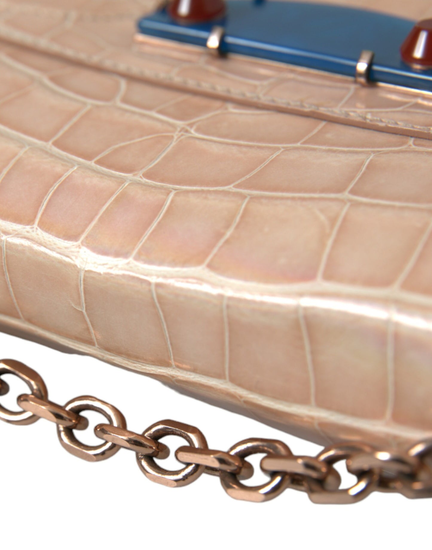 Beige Blue Agate Exotic Leather Gold Chain Purse Bag-Balenciaga-LabelTerrace.com